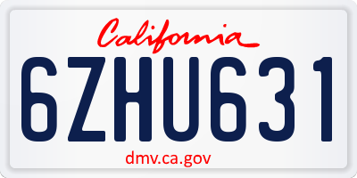 CA license plate 6ZHU631
