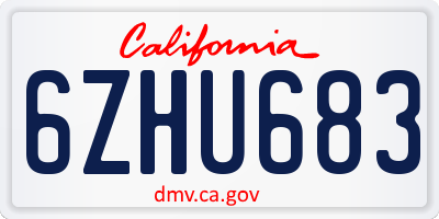 CA license plate 6ZHU683