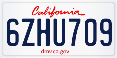 CA license plate 6ZHU709