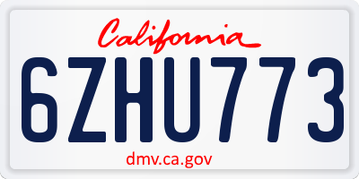 CA license plate 6ZHU773