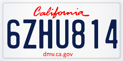 CA license plate 6ZHU814