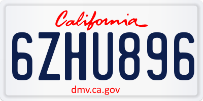 CA license plate 6ZHU896