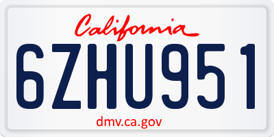 CA license plate 6ZHU951