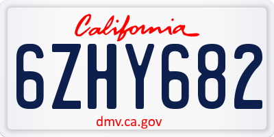 CA license plate 6ZHY682