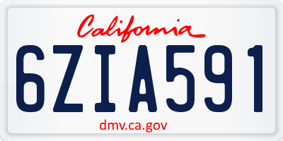 CA license plate 6ZIA591