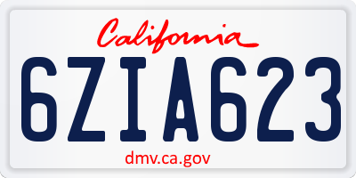 CA license plate 6ZIA623