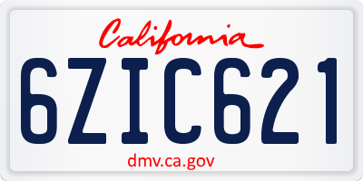 CA license plate 6ZIC621