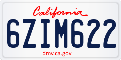 CA license plate 6ZIM622