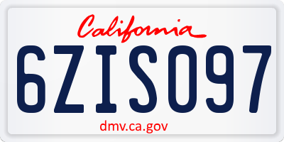 CA license plate 6ZIS097