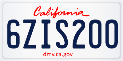 CA license plate 6ZIS200