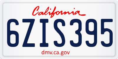 CA license plate 6ZIS395