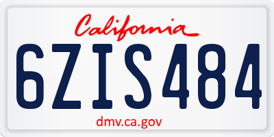 CA license plate 6ZIS484