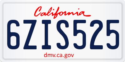 CA license plate 6ZIS525