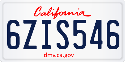 CA license plate 6ZIS546