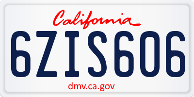 CA license plate 6ZIS606