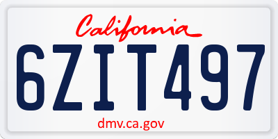 CA license plate 6ZIT497