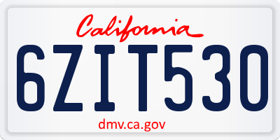 CA license plate 6ZIT530