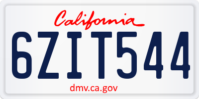 CA license plate 6ZIT544