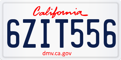 CA license plate 6ZIT556