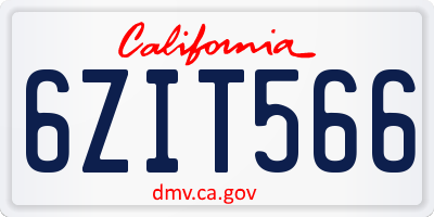 CA license plate 6ZIT566