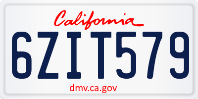 CA license plate 6ZIT579