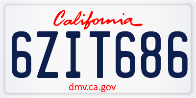 CA license plate 6ZIT686
