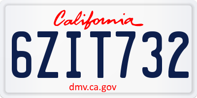 CA license plate 6ZIT732