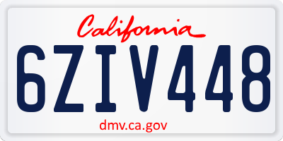 CA license plate 6ZIV448