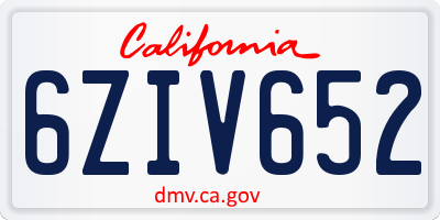 CA license plate 6ZIV652
