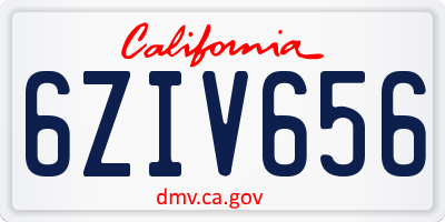 CA license plate 6ZIV656