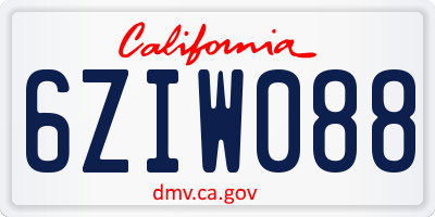 CA license plate 6ZIW088