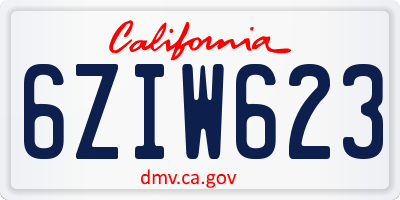 CA license plate 6ZIW623