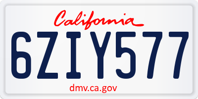 CA license plate 6ZIY577