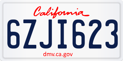CA license plate 6ZJI623
