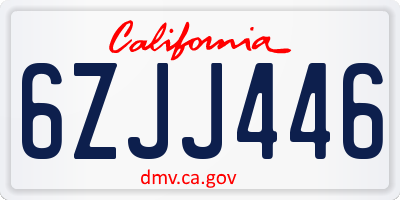 CA license plate 6ZJJ446