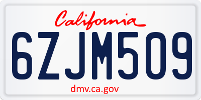 CA license plate 6ZJM509