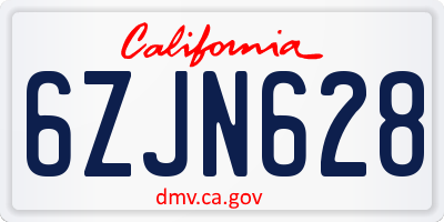 CA license plate 6ZJN628