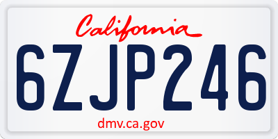 CA license plate 6ZJP246