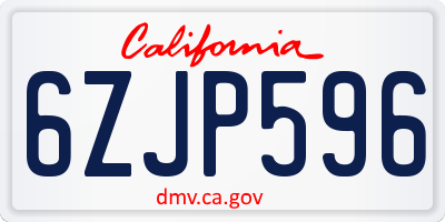 CA license plate 6ZJP596