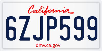CA license plate 6ZJP599