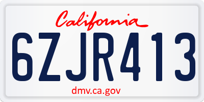 CA license plate 6ZJR413