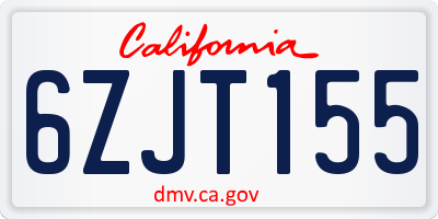 CA license plate 6ZJT155