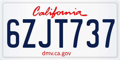 CA license plate 6ZJT737