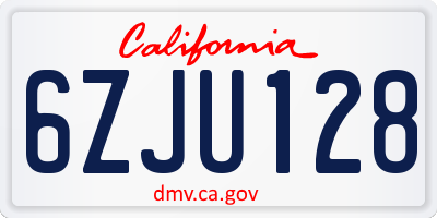 CA license plate 6ZJU128