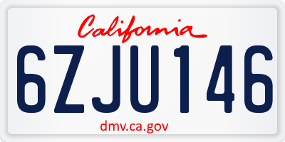 CA license plate 6ZJU146