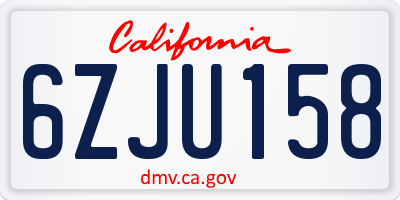 CA license plate 6ZJU158