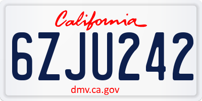 CA license plate 6ZJU242