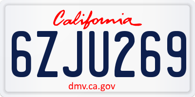 CA license plate 6ZJU269