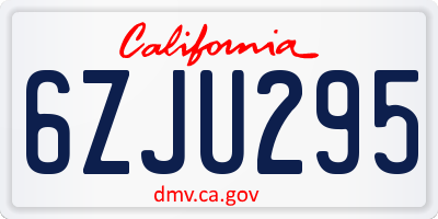 CA license plate 6ZJU295