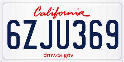 CA license plate 6ZJU369